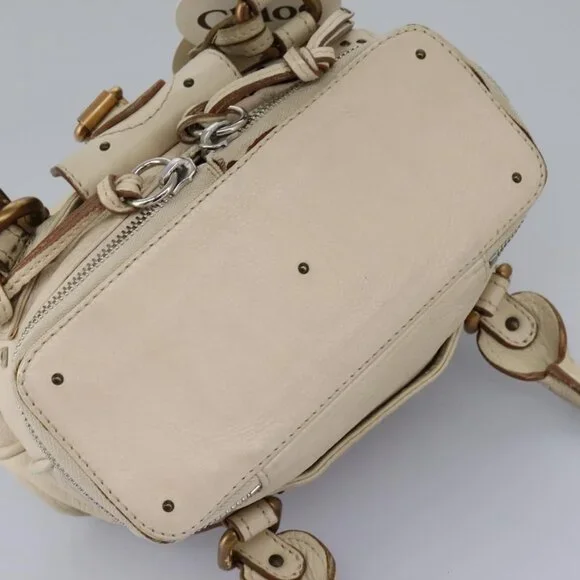 Chloe Paddington Hand Bag Leather Beige Silver - Picture 6 of 15